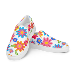 Canvas Shoes Vibrant Flowers Print Art Style - Dipaliz - Sneakers