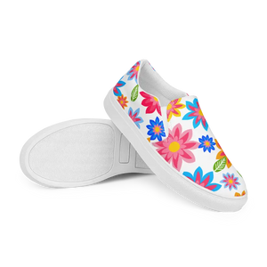 Canvas Shoes Vibrant Flowers Print Art Style - Dipaliz - Sneakers