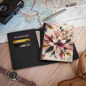 Vibrant Floral Passport Cover for Stylish Travelers - Dipaliz - 3.9’’ x 5.8’’ / Black - Travel Wallets