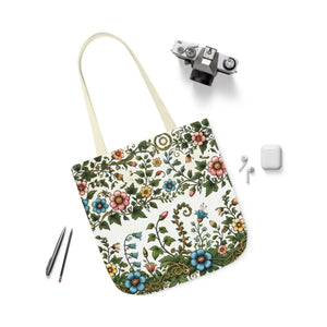 Pastel Floral Canvas Tote - Polyester Everyday Bag - Dipaliz - Bags