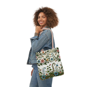 Pastel Floral Canvas Tote - Polyester Everyday Bag - Dipaliz - Bags