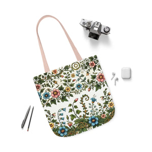 Pastel Floral Canvas Tote - Polyester Everyday Bag - Dipaliz - Bags