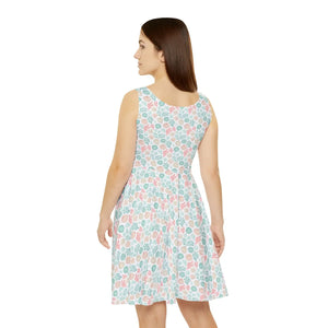 Floral Pastel Skater Dress – Coastal Summer - Dipaliz - Dresses