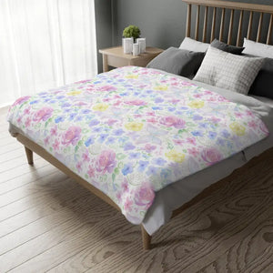 Two-sided Print Velveteen Microfiber Floral Blanket - Dipaliz - 80’’ × 60’’ - Blankets