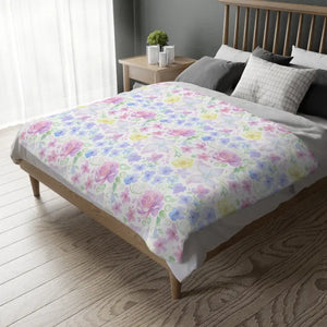 Two-sided Print Velveteen Microfiber Floral Blanket - Dipaliz - Blankets