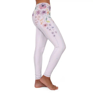 Floral Pastel Yoga Leggings - Soft Watercolor Print - Dipaliz - Gifts Online