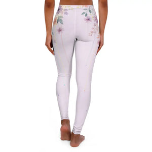 Floral Pastel Yoga Leggings - Soft Watercolor Print - Dipaliz - Gifts Online