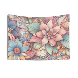 Floral Wall Tapestries – Durable Polyester - Dipaliz - Posters Prints & Visual Artwork