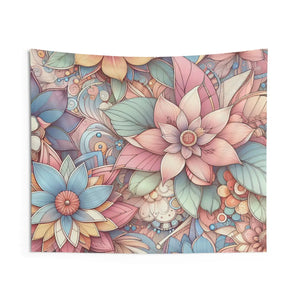 Floral Wall Tapestries – Durable Polyester - Dipaliz - Posters Prints & Visual Artwork