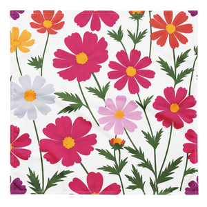 Pink Floral Print Bandana - Recycled Polyester - Dipaliz - Bandanas & Headties
