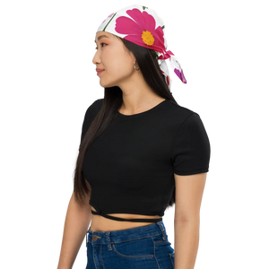 Pink Floral Print Bandana - Recycled Polyester - Dipaliz - Bandanas & Headties