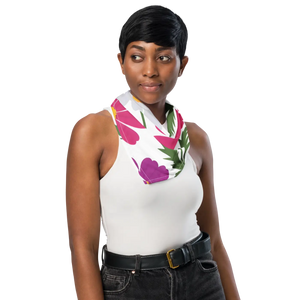 Pink Floral Print Bandana - Recycled Polyester - Dipaliz - Bandanas & Headties