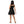 Floral Black Skater Dress – Stretchy Party Wear - Dipaliz - Dresses - Xs