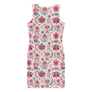 Floral Pattern Bodycon Dress - Vibrant All-over Print - Dipaliz - Dresses
