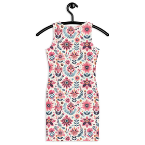 Floral Pattern Bodycon Dress - Vibrant All-over Print - Dipaliz - Dresses