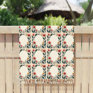 Boho Beach Blanket – Vibrant Floral Pattern - Dipaliz - Towels