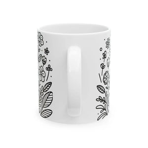 Floral Pattern Ceramic Mug - Glossy - Dipaliz - Mugs