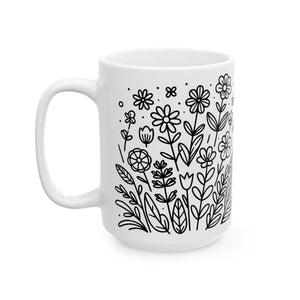 Floral Pattern Ceramic Mug - Glossy - Dipaliz - Mugs