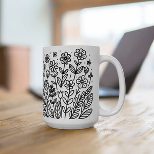 Floral Pattern Ceramic Mug - Glossy - Dipaliz - Mugs