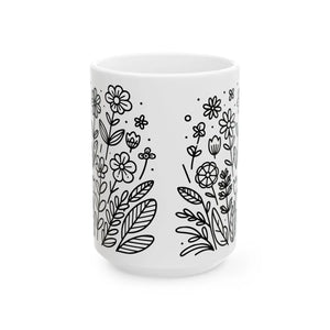 Floral Pattern Ceramic Mug - Glossy - Dipaliz - Mugs