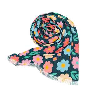Vibrant Floral Pattern Scarf - Polyester Light - Dipaliz - Scarves & Shawls