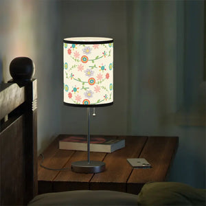 Floral Pattern Lamp on a Stand Steel Vibrant Energy Style Dipaliz - Black / Silver / one Size - Lamps