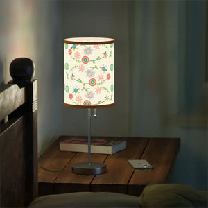 Floral Pattern Lamp on a Stand Steel Vibrant Energy Style Dipaliz - Orange / Silver / one Size - Lamps