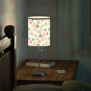 Floral Pattern Lamp on a Stand Steel Vibrant Energy Style Dipaliz - White / Silver / one Size - Lamps