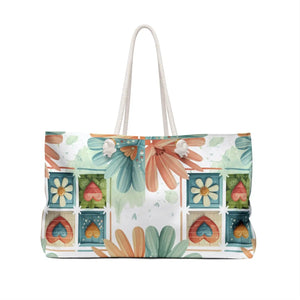 Floral Pattern Weekender Bag - Beach Tote - Dipaliz - Luggage & Bags