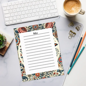 Chic Floral Pattern Notepad - Vibrant Stylish Design - Dipaliz - Notepads