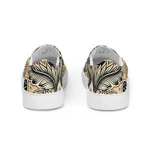 Women’s Slip-on Canvas Shoes Floral Pattern Beige - Dipaliz - Sneakers