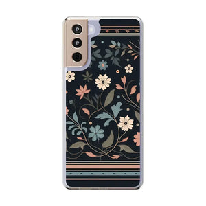 Floral Pattern Clear Case - Vibrant Bold Style Protection - Dipaliz - Samsung Galaxy S21 Plus / Without Gift Packaging