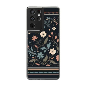 Floral Pattern Clear Case - Vibrant Bold Style Protection - Dipaliz - Samsung Galaxy S21 Ultra / Without Gift Packaging