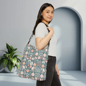 Floral Tote Bag - Polyester Green Pattern Style - Dipaliz - 16’’ × - Bags