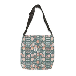Floral Tote Bag - Polyester Green Pattern Style - Dipaliz - 18’’ × - Bags