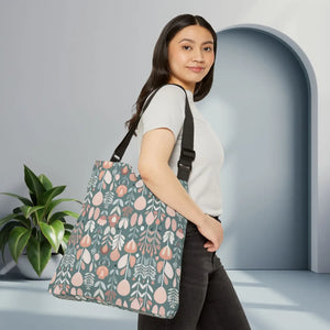 Floral Tote Bag - Green Pattern Polyester Design - Dipaliz - Bags