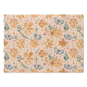 Floral Orange Cutting Board – Tempered Glass - Dipaliz - Boards