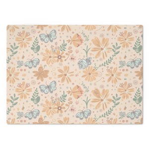 Floral Orange Cutting Board – Tempered Glass - Dipaliz - Boards
