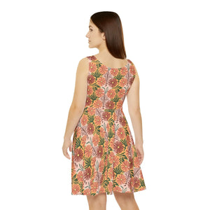 Floral Skater Dress – Polyester Spandex Dipaliz - Dresses - Xs
