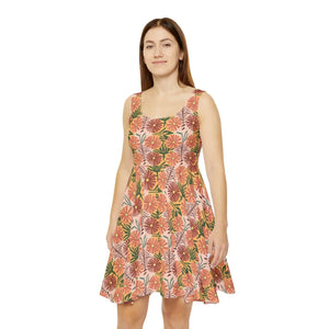 Floral Skater Dress – Polyester Spandex Dipaliz - Dresses - Xs