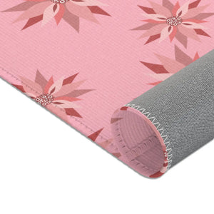 Floral Pattern Pink Area Rugs – Eco Fiber - Dipaliz