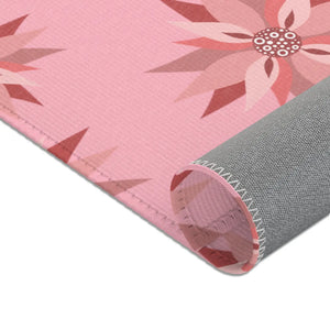 Floral Pattern Pink Area Rugs – Eco Fiber - Dipaliz