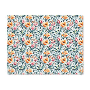 Floral Pattern Placemat - Vibrant Cotton Table Decor - Dipaliz - 18’’ × 14’’ - Placemats