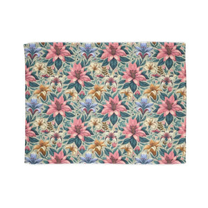 Soft Polyester Blanket - Floral One-sided Print - Dipaliz - 30’’ × 40’’ - Home Decor