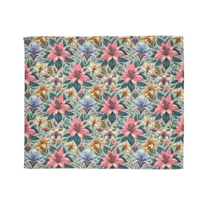 Soft Polyester Blanket - Floral One-sided Print - Dipaliz - 50’’ × 60’’ - Home Decor