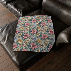 Soft Polyester Blanket - Floral One-sided Print - Dipaliz - Home Decor
