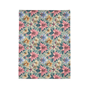 Soft Polyester Blanket - Floral One-sided Print - Dipaliz - Home Decor