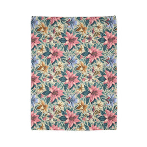 Soft Polyester Blanket - Floral One-sided Print - Dipaliz - Home Decor