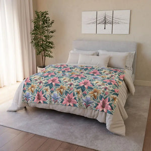 Soft Polyester Blanket - Floral One-sided Print - Dipaliz - Home Decor