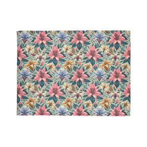 Soft Polyester Blanket - Floral One-sided Print - Dipaliz - Home Decor